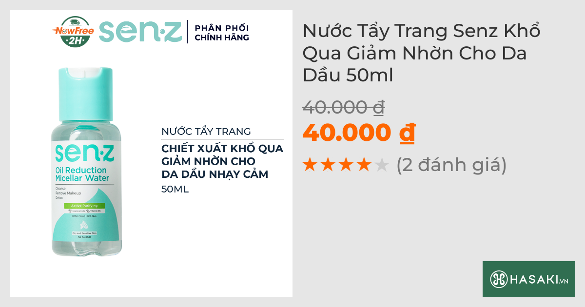 Nước Tẩy Trang Senz Khổ Qua Giảm Nhờn Cho Da Dầu 50ml