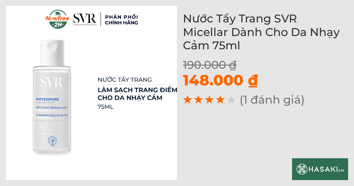 Nước Tẩy Trang SVR Micellar Dành Cho Da Nhạy Cảm 75ml