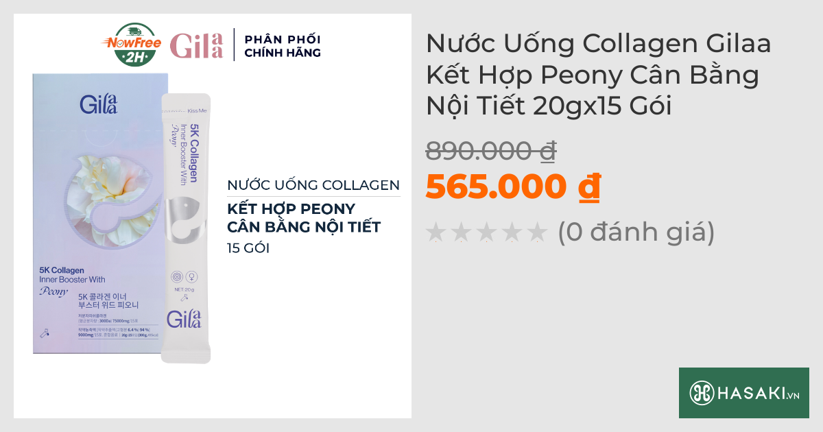 Nước Uống Collagen Gilaa Kết Hợp Peony Cân Bằng Nội Tiết 20gx15 Gói