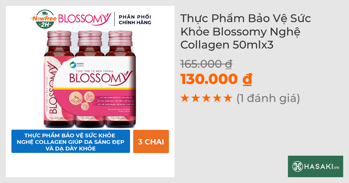 Thực Phẩm Bảo Vệ Sức Khỏe Blossomy Nghệ Collagen 50mlx3