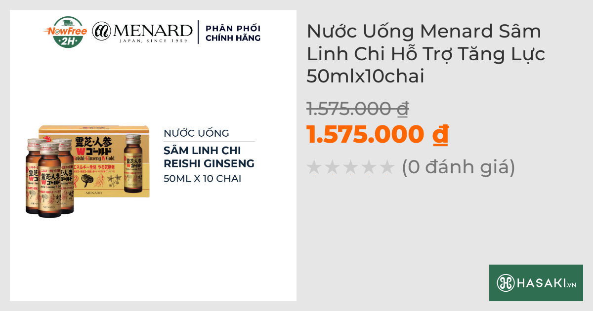 Nước Uống Menard Sâm Linh Chi Hỗ Trợ Tăng Lực 50mlx10chai