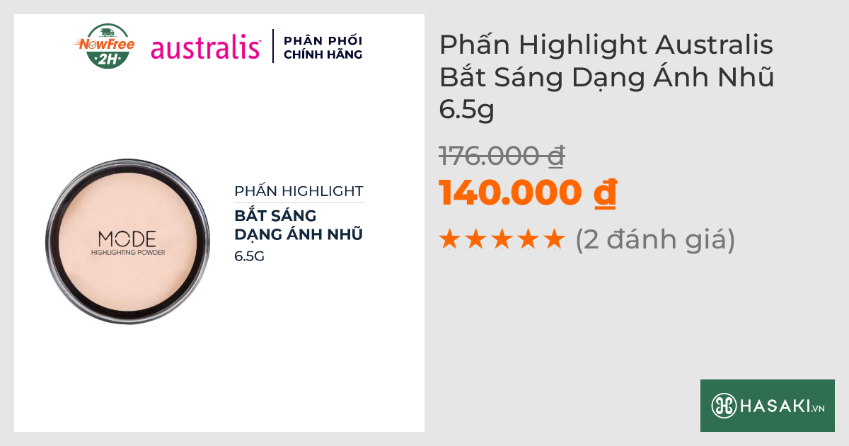 Phấn Highlight Australis Bắt Sáng Dạng Ánh Nhũ 6.5g