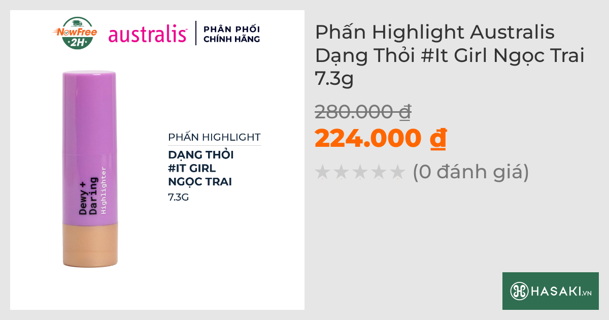 Phấn Highlight Australis Dạng Thỏi #It Girl Ngọc Trai 7.3g