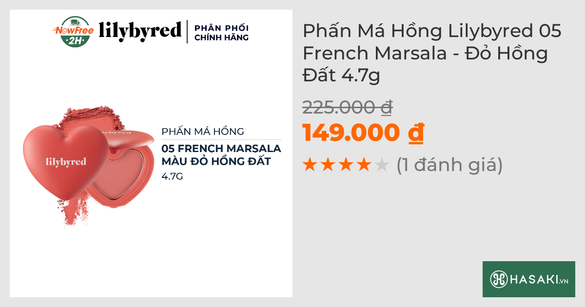 Phấn Má Hồng Lilybyred 05 French Marsala - Đỏ Hồng Đất 4.7g