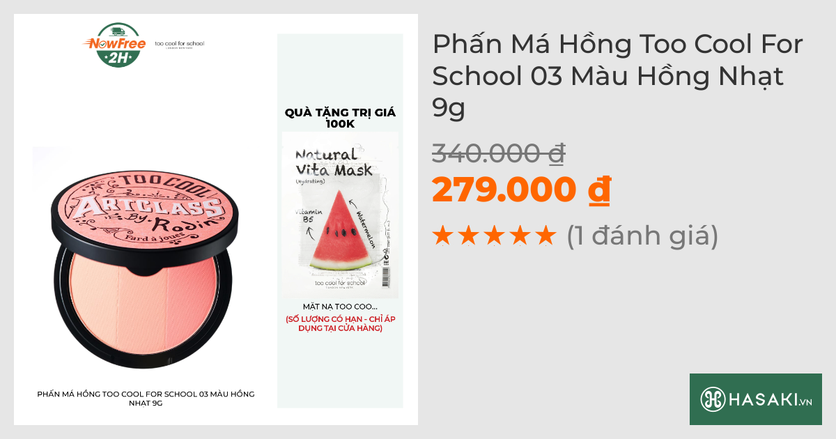 Phấn Má Hồng Too Cool For School 03 Màu Hồng Nhạt 9g