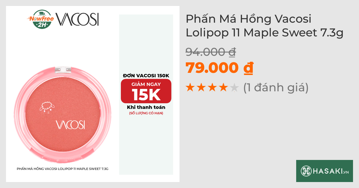 Phấn Má Hồng Vacosi Lolipop 11 Maple Sweet 7.3g