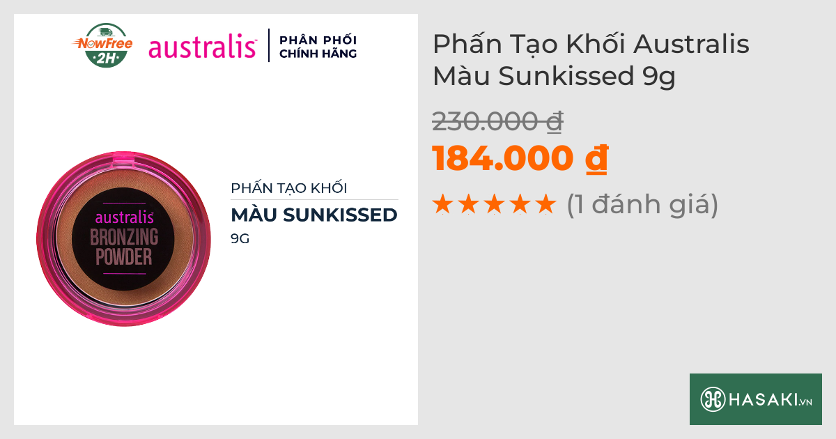 Phấn Tạo Khối Australis Màu Sunkissed 9g