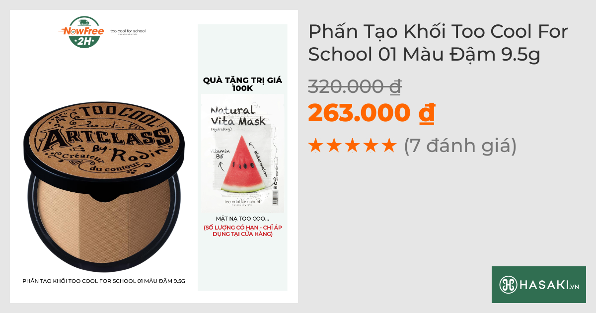 Phấn Tạo Khối Too Cool For School 01 Màu Đậm 9.5g