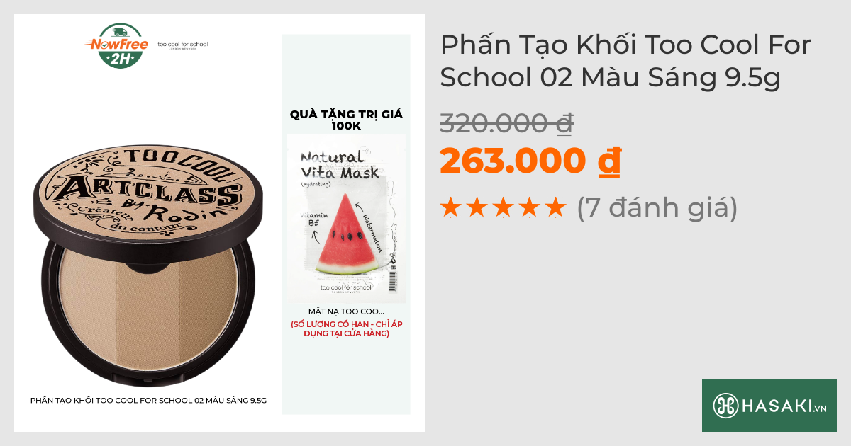 Phấn Tạo Khối Too Cool For School 02 Màu Sáng 9.5g