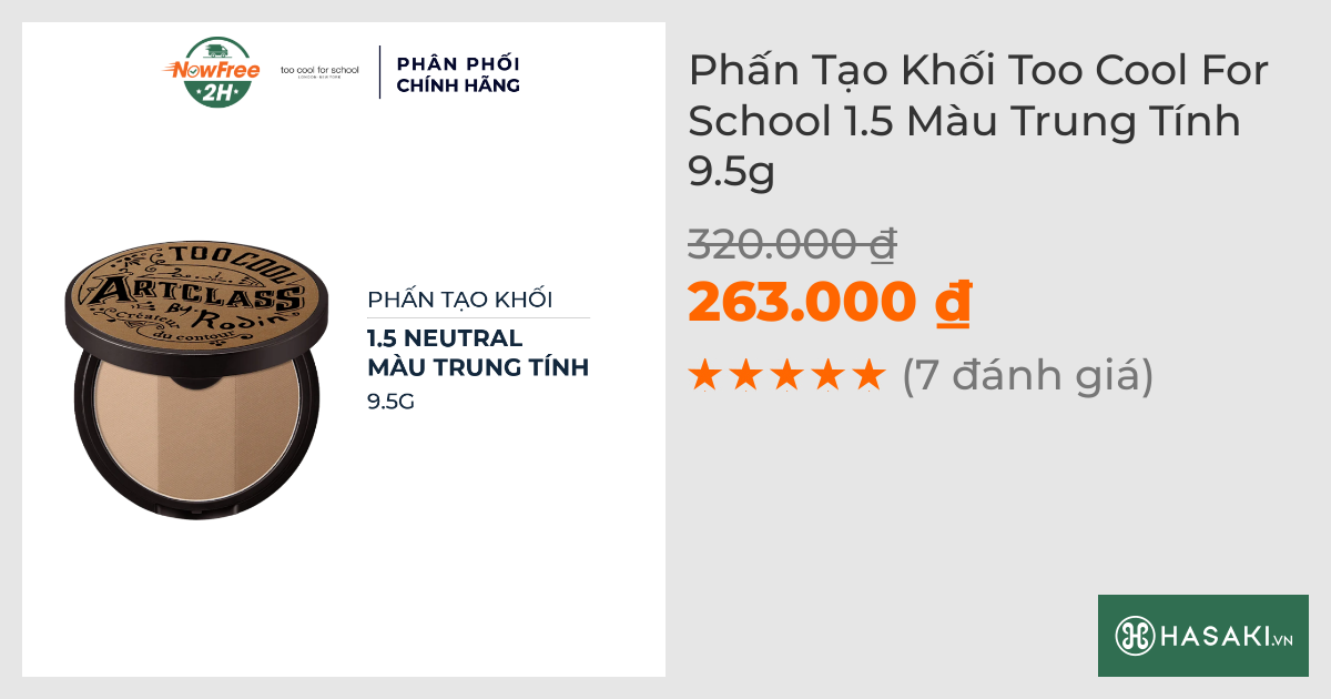 Phấn Tạo Khối Too Cool For School 1.5 Màu Trung Tính 9.5g