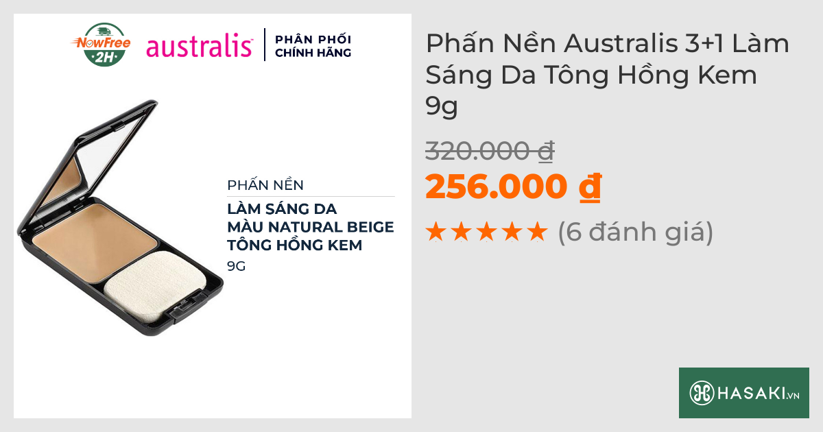 Phấn Nền Australis 3+1 Làm Sáng Da Tông Hồng Kem 9g