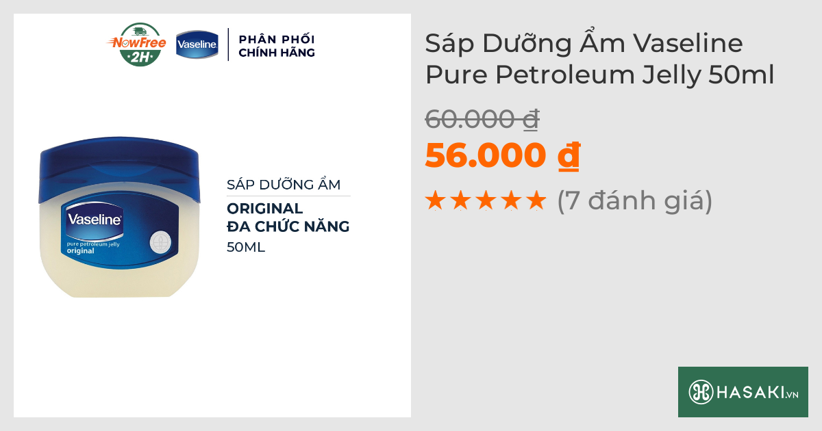 Sáp Dưỡng Ẩm Vaseline Pure Petroleum Jelly 50ml