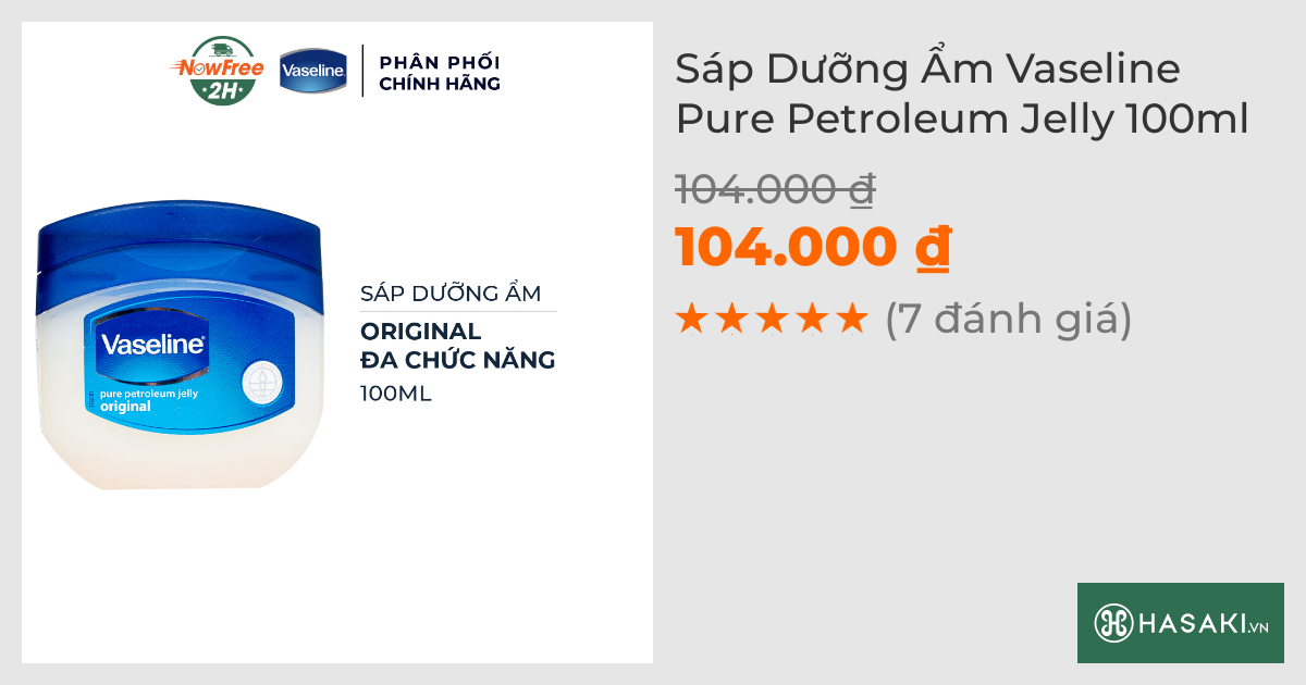 Sáp Dưỡng Ẩm Vaseline Pure Petroleum Jelly 100ml