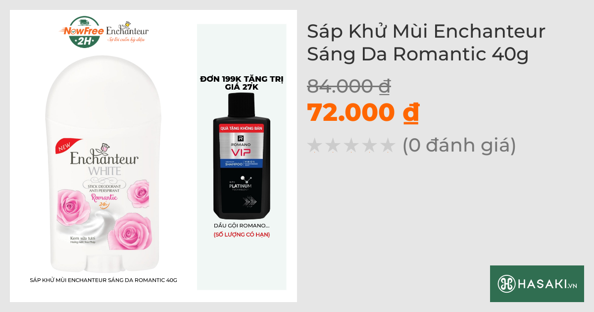 Sáp Khử Mùi Enchanteur Sáng Da Romantic 40g