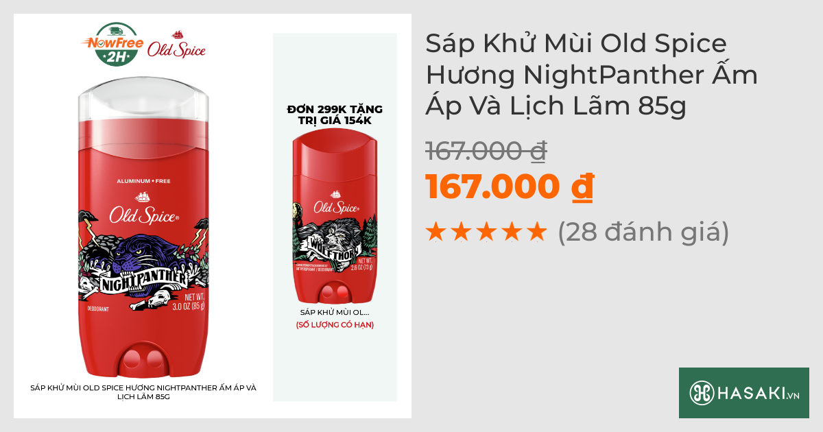 Sáp Khử Mùi Old Spice Hương NightPanther Ấm Áp Và Lịch Lãm 85g