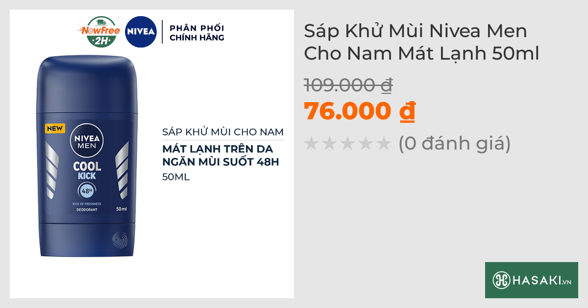 Sáp Khử Mùi Nivea Men Cho Nam Mát Lạnh 50ml