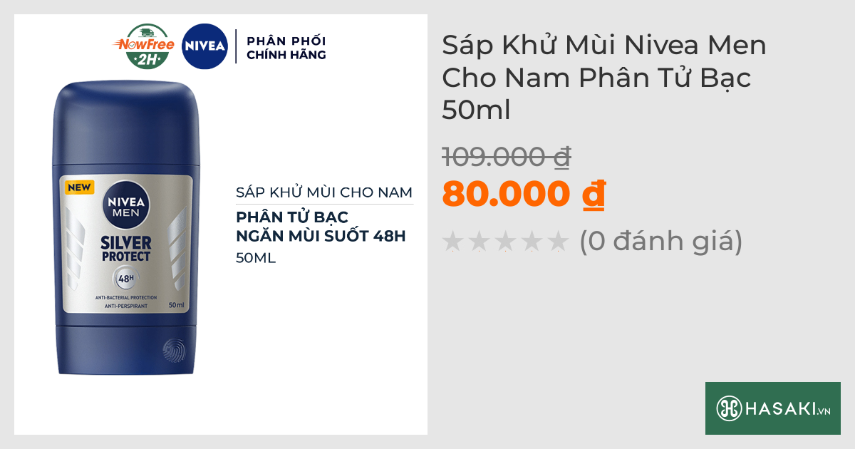 Sáp Khử Mùi Nivea Men Cho Nam Phân Tử Bạc 50ml