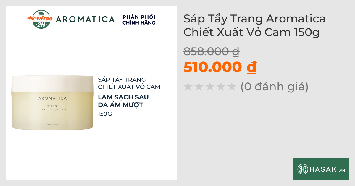 Sáp Tẩy Trang Aromatica Chiết Xuất Vỏ Cam 150g