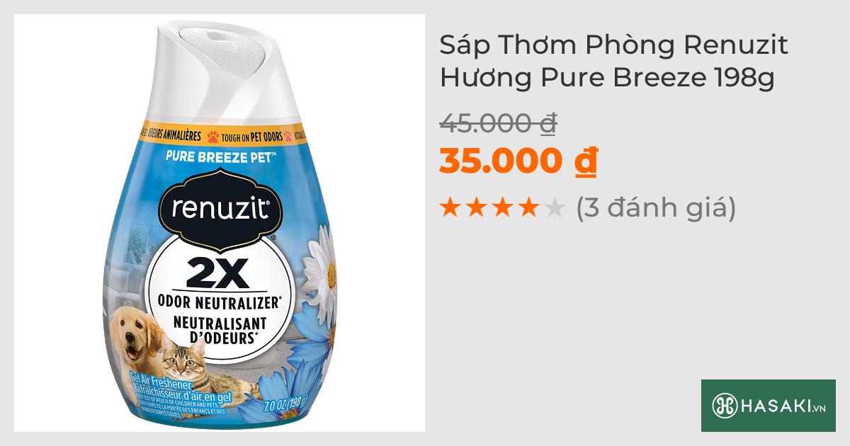 Sáp Thơm Phòng Renuzit Hương Pure Breeze 198g