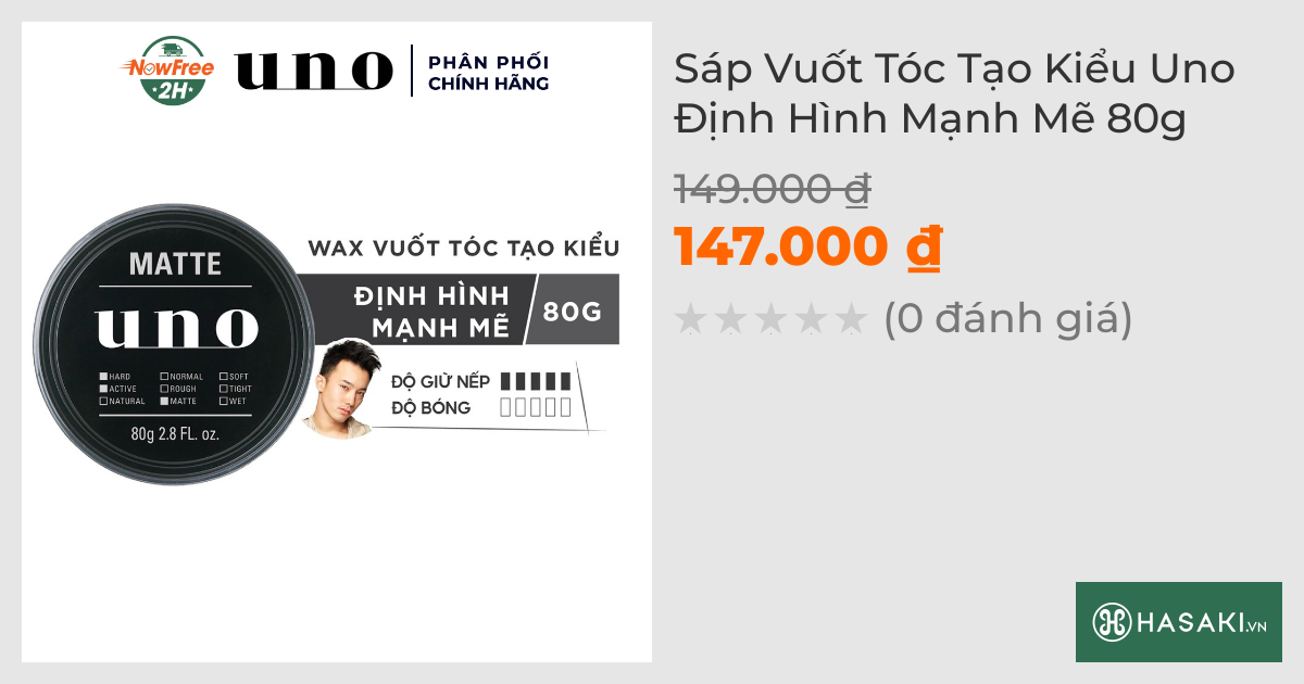 Sáp Vuốt Tóc Tạo Kiểu Uno Định Hình Mạnh Mẽ 80g