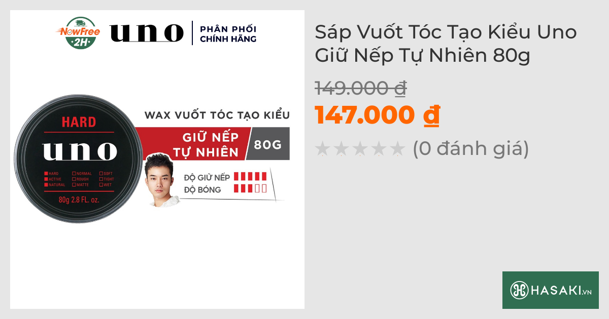 Sáp Vuốt Tóc Tạo Kiểu Uno Giữ Nếp Tự Nhiên 80g