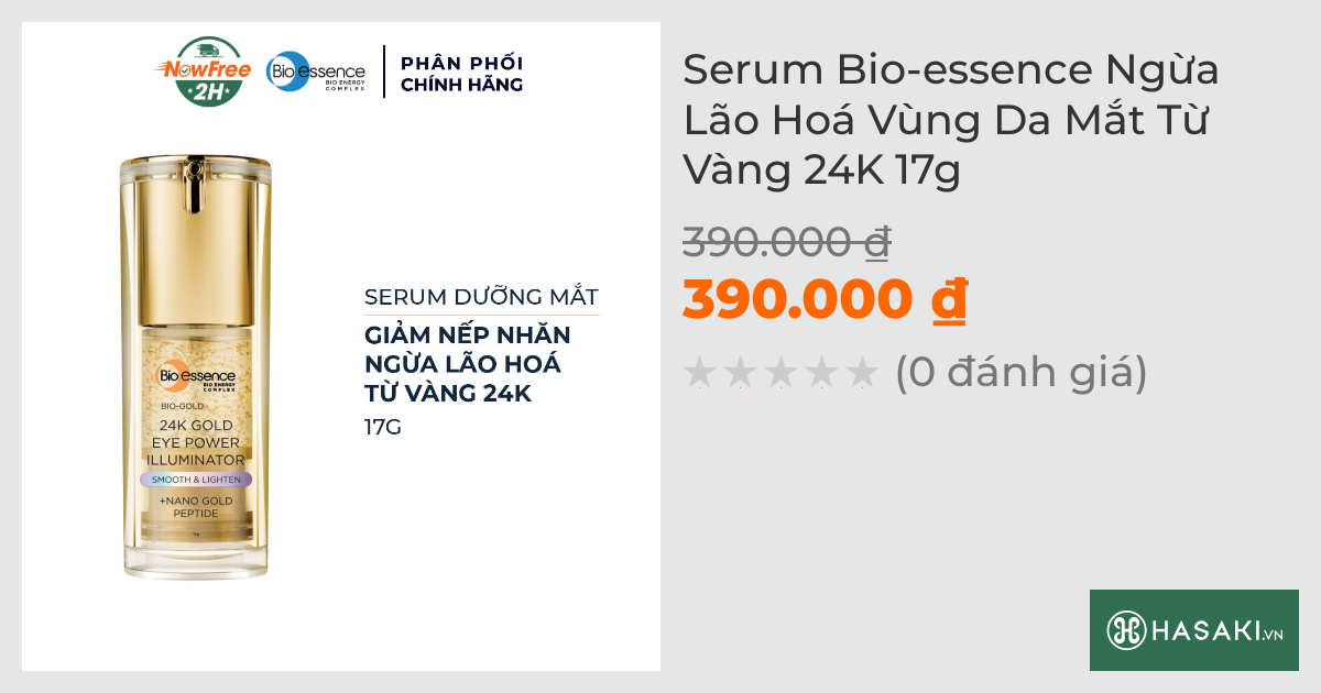 Serum Bio-essence Ngừa Lão Hoá Vùng Da Mắt Từ Vàng 24K 17g