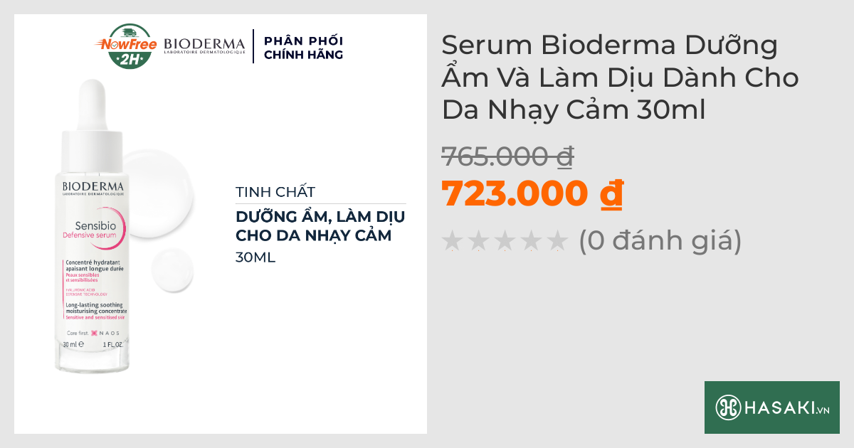 Serum Bioderma Dưỡng Ẩm Và Làm Dịu Dành Cho Da Nhạy Cảm 30ml