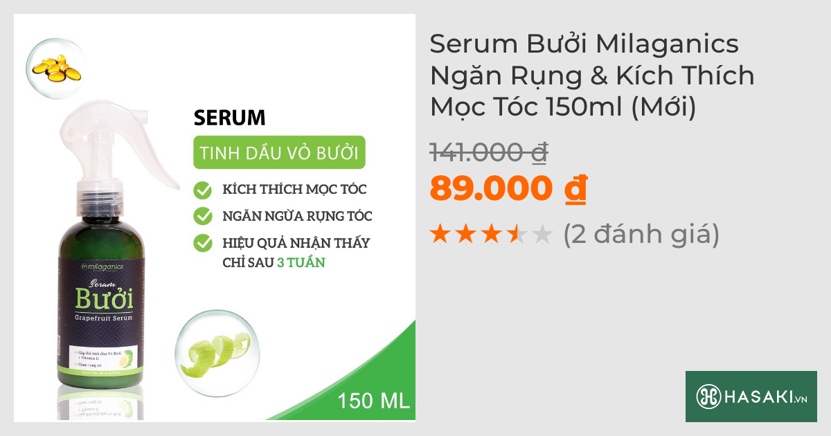 Serum Bưởi Milaganics Ngăn Rụng & Kích Thích Mọc Tóc 150ml (Mới)