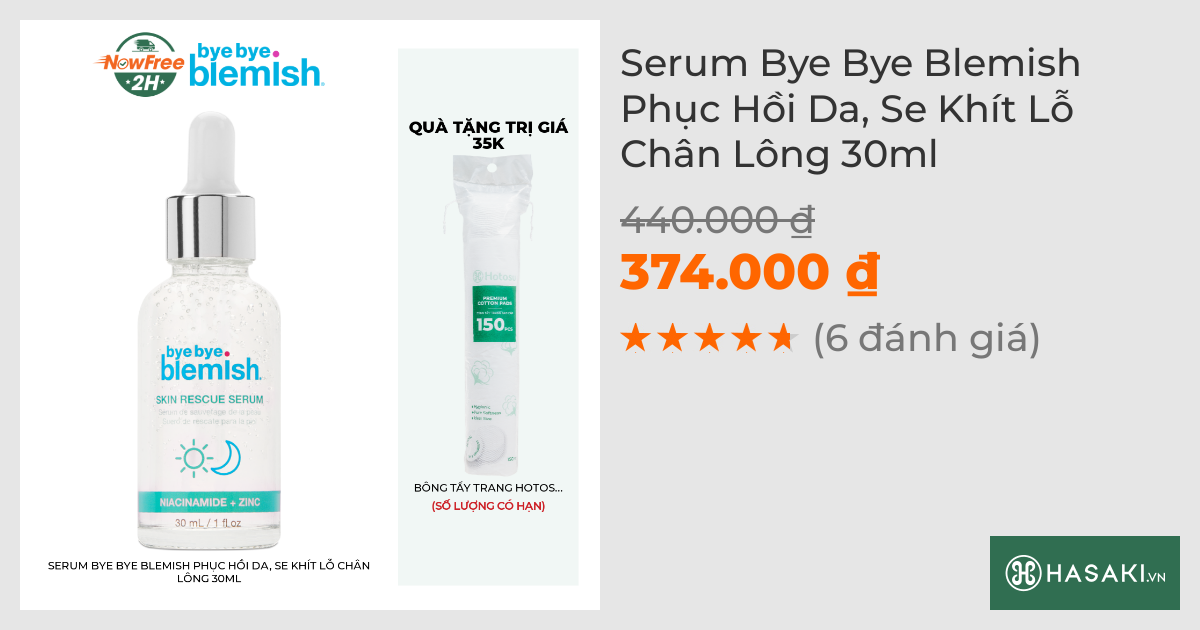 Serum Bye Bye Blemish Phục Hồi Da, Se Khít Lỗ Chân Lông 30ml