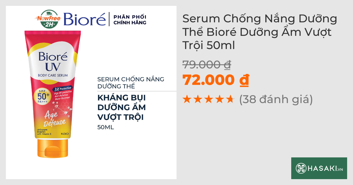 Serum Chống Nắng Dưỡng Thể Bioré Dưỡng Ẩm Vượt Trội 50ml