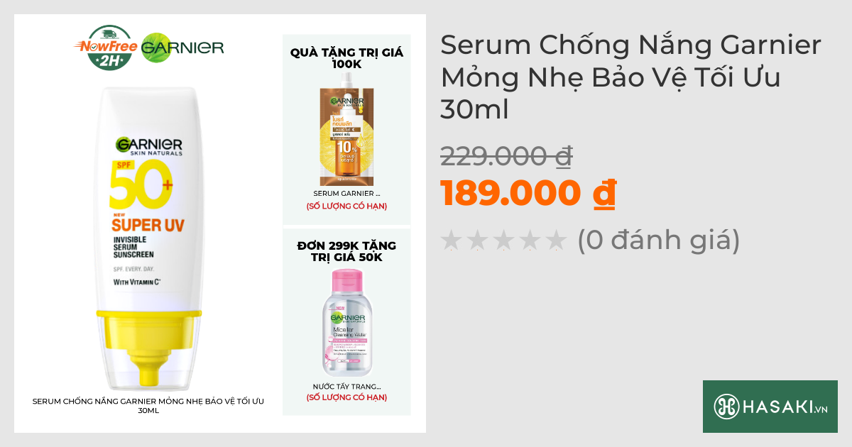 Serum Chống Nắng Garnier Mỏng Nhẹ Bảo Vệ Tối Ưu 30ml