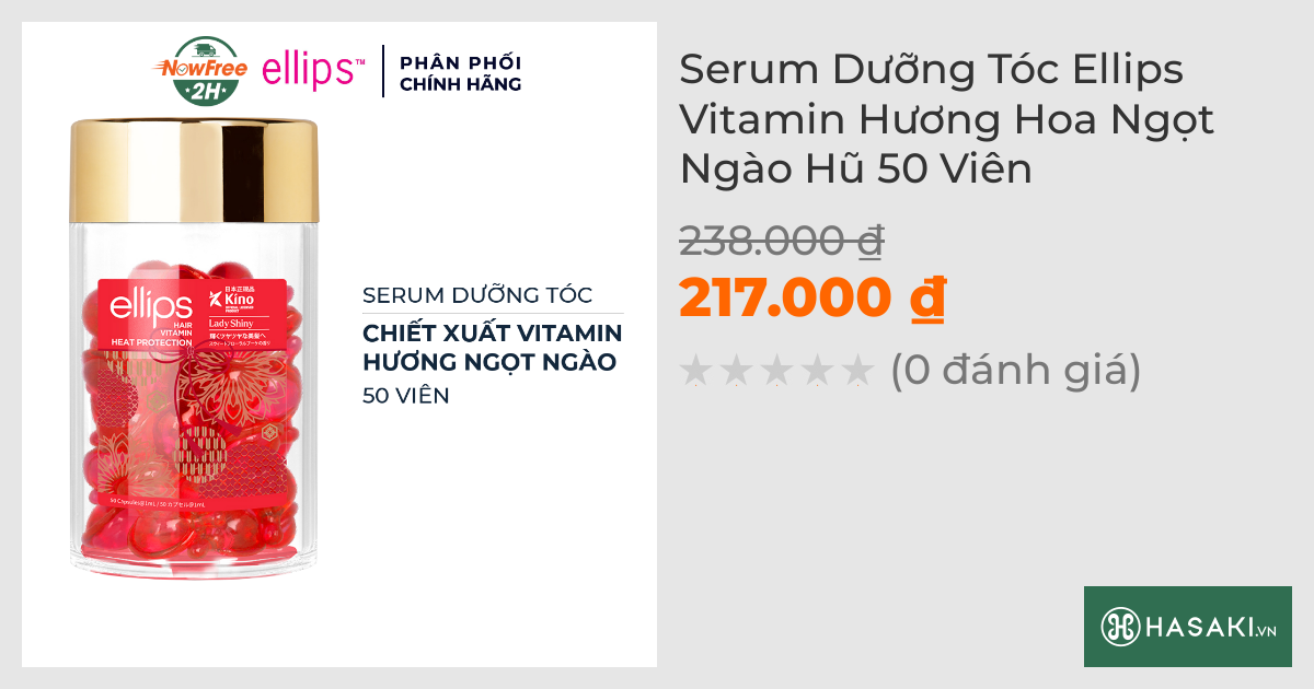 Serum Dưỡng Tóc Ellips Vitamin Hương Hoa Ngọt Ngào Hũ 50 Viên