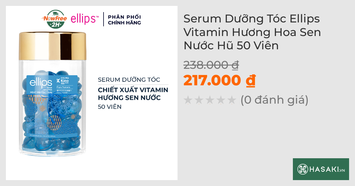 Serum Dưỡng Tóc Ellips Vitamin Hương Hoa Sen Nước Hũ 50 Viên