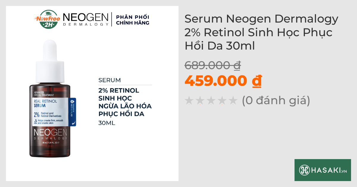 Serum Neogen Dermalogy 2% Retinol Sinh Học Phục Hồi Da 30ml