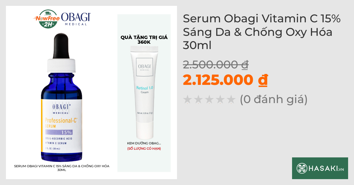 Serum Obagi Vitamin C 15% Sáng Da & Chống Oxy Hóa 30ml