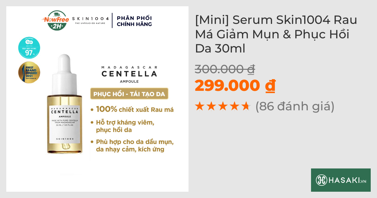 [Mini] Serum Skin1004 Rau Má Giảm Mụn & Phục Hồi Da 30ml