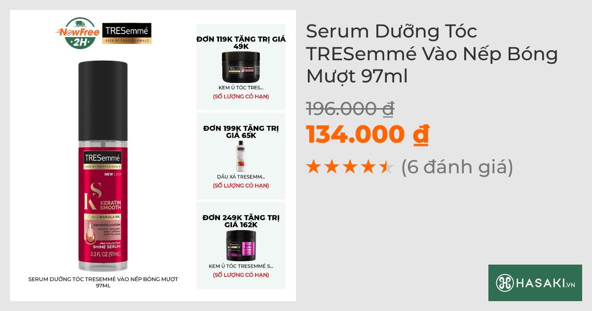 Serum Dưỡng Tóc TRESemmé Vào Nếp Bóng Mượt 97ml