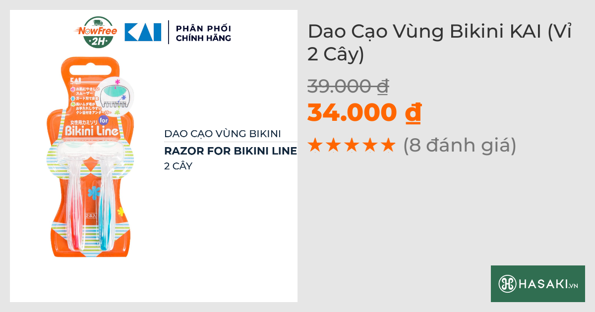 Dao Cạo Vùng Bikini KAI (Vỉ 2 Cây)