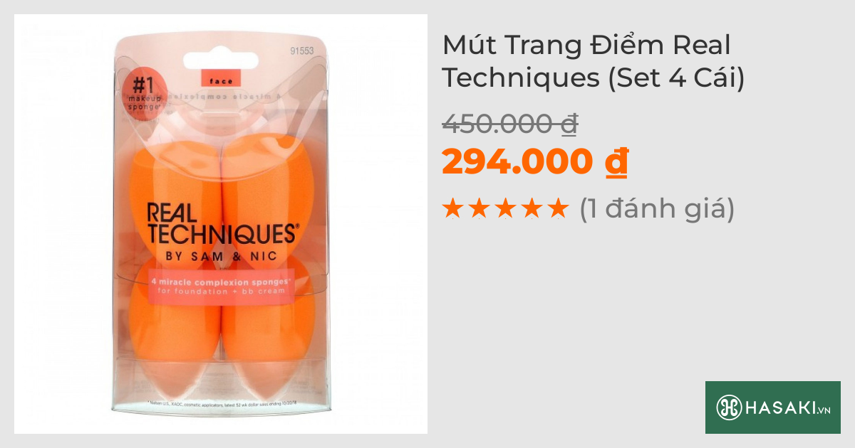 Mút Trang Điểm Real Techniques (Set 4 Cái)