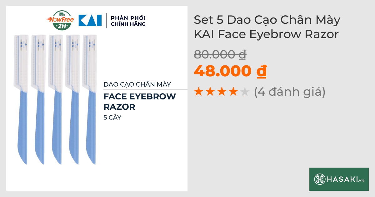 Set 5 Dao Cạo Chân Mày KAI Face Eyebrow Razor