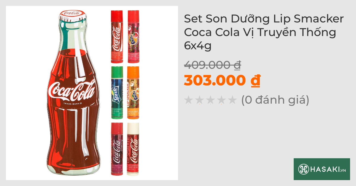 Set Son Dưỡng Lip Smacker Coca Cola Vị Truyền Thống 6x4g