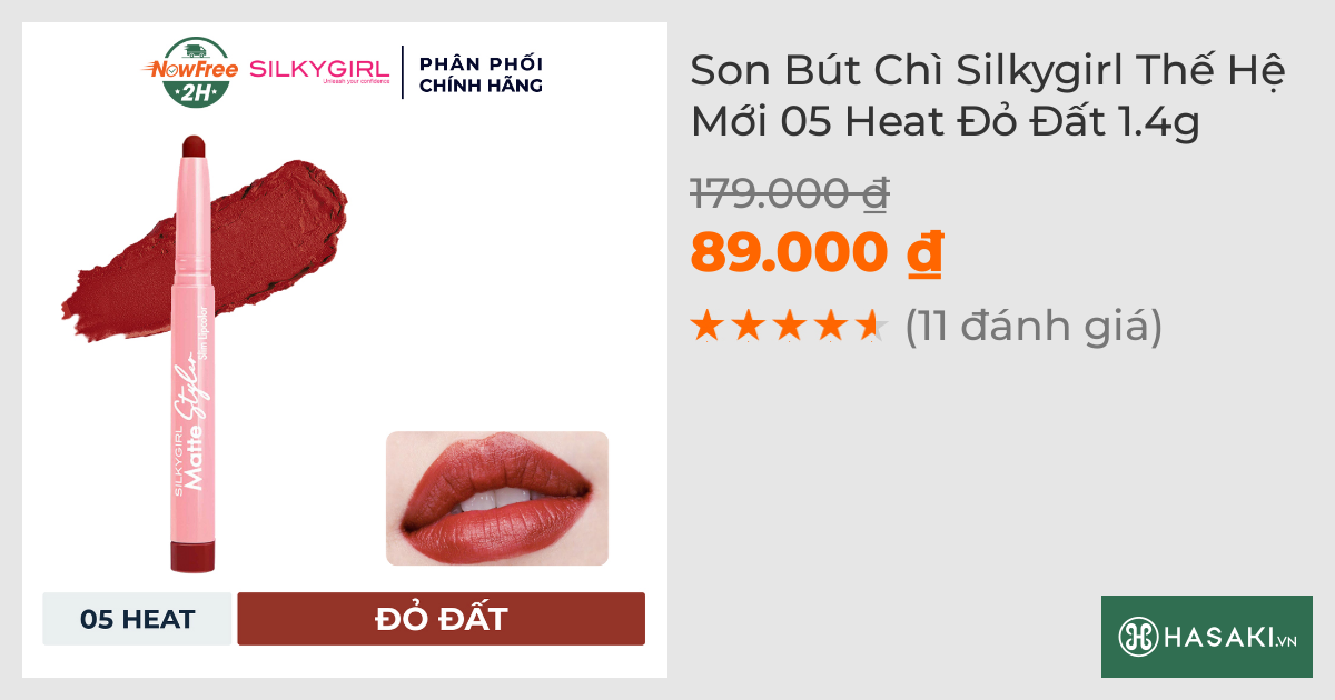 Son Bút Chì Silkygirl Thế Hệ Mới 05 Heat Đỏ Đất 1.4g