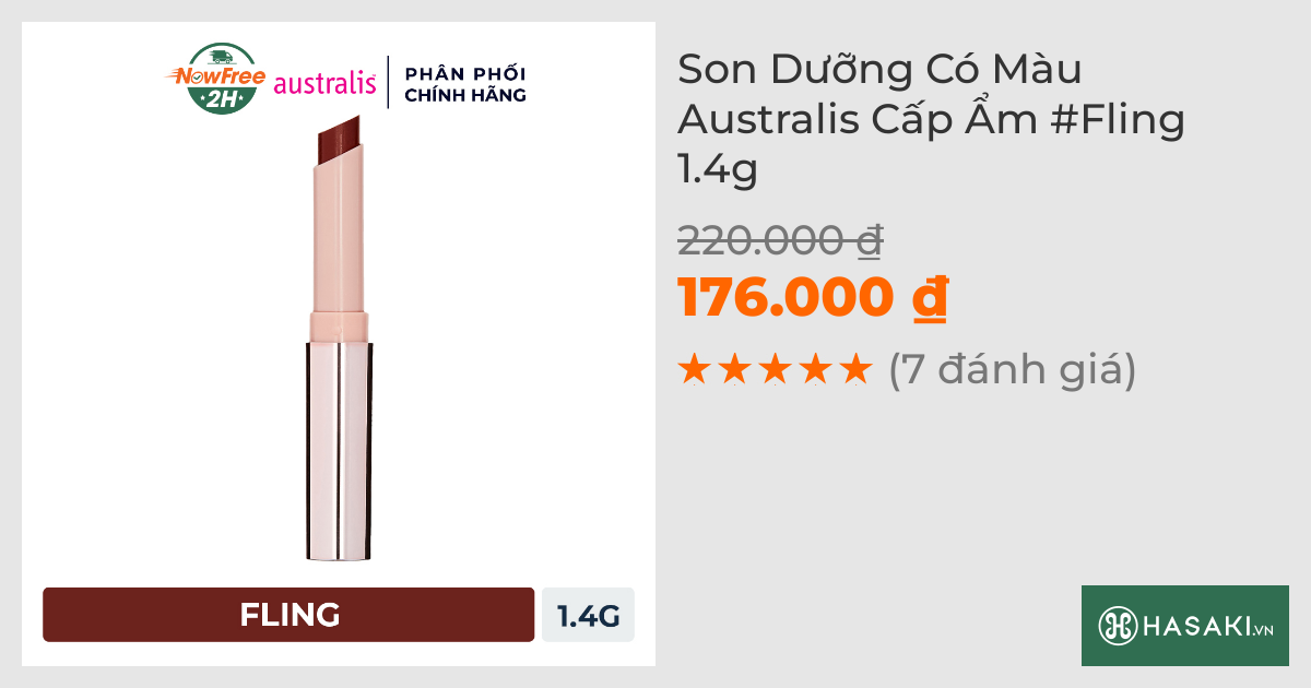 Son Dưỡng Có Màu Australis Cấp Ẩm #Fling 1.4g