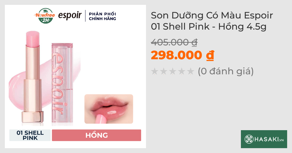 Son Dưỡng Có Màu Espoir 01 Shell Pink - Hồng 4.5g