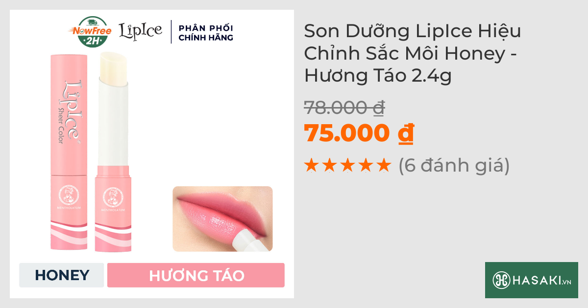 Son Dưỡng LipIce Hiệu Chỉnh Sắc Môi Hương Táo 2.4g