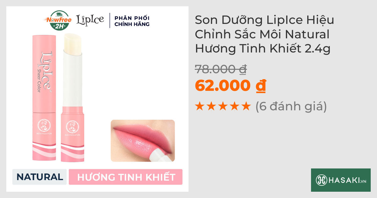 Son Dưỡng LipIce Hiệu Chỉnh Sắc Môi Hương Tinh Khiết 2.4g