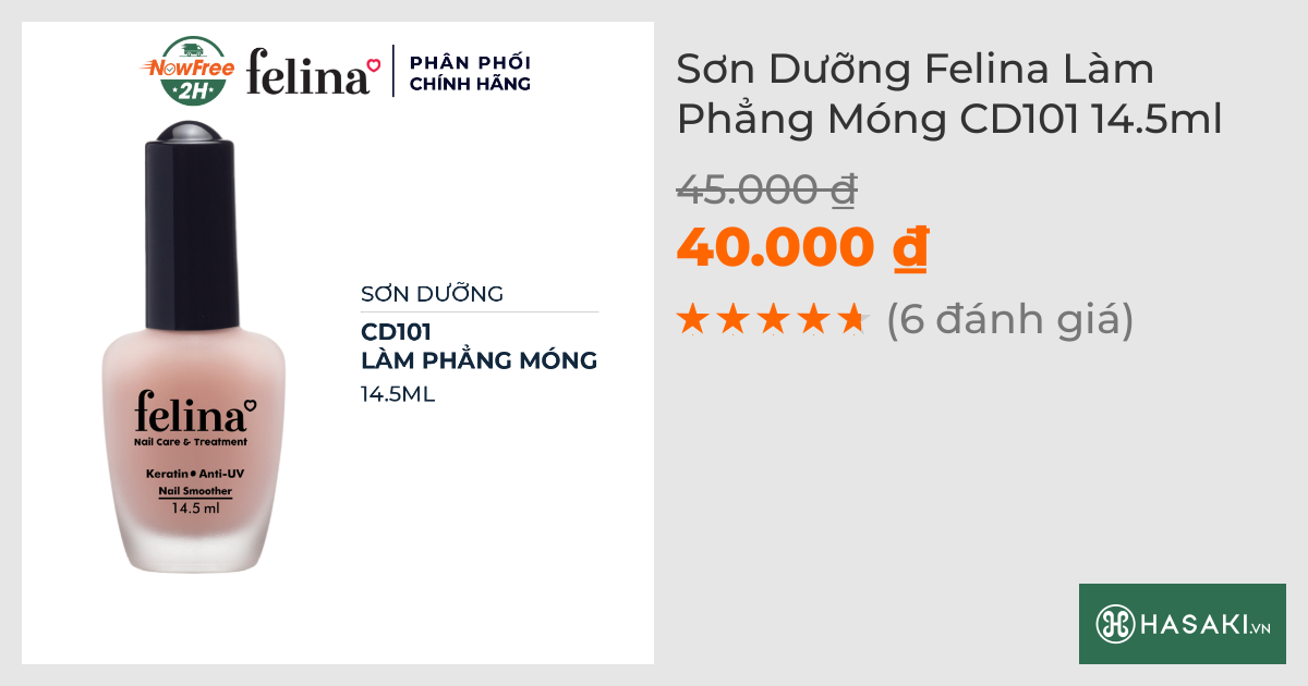 Sơn Dưỡng Felina Làm Phẳng Móng CD101 14.5ml