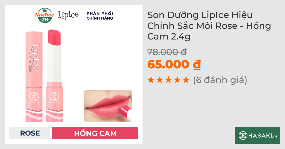 Son Dưỡng LipIce Hiệu Chỉnh Sắc Môi - Hồng Cam 2.4g