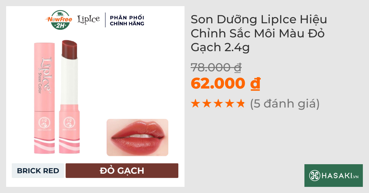 Son Dưỡng LipIce Hiệu Chỉnh Sắc Môi - Đỏ Gạch 2.4g