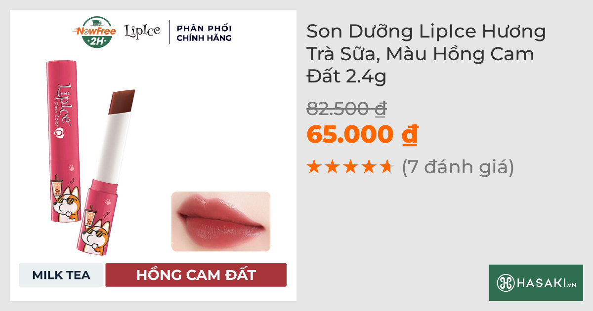 Son Dưỡng LipIce Hương Trà Sữa, Màu Hồng Cam Đất 2.4g